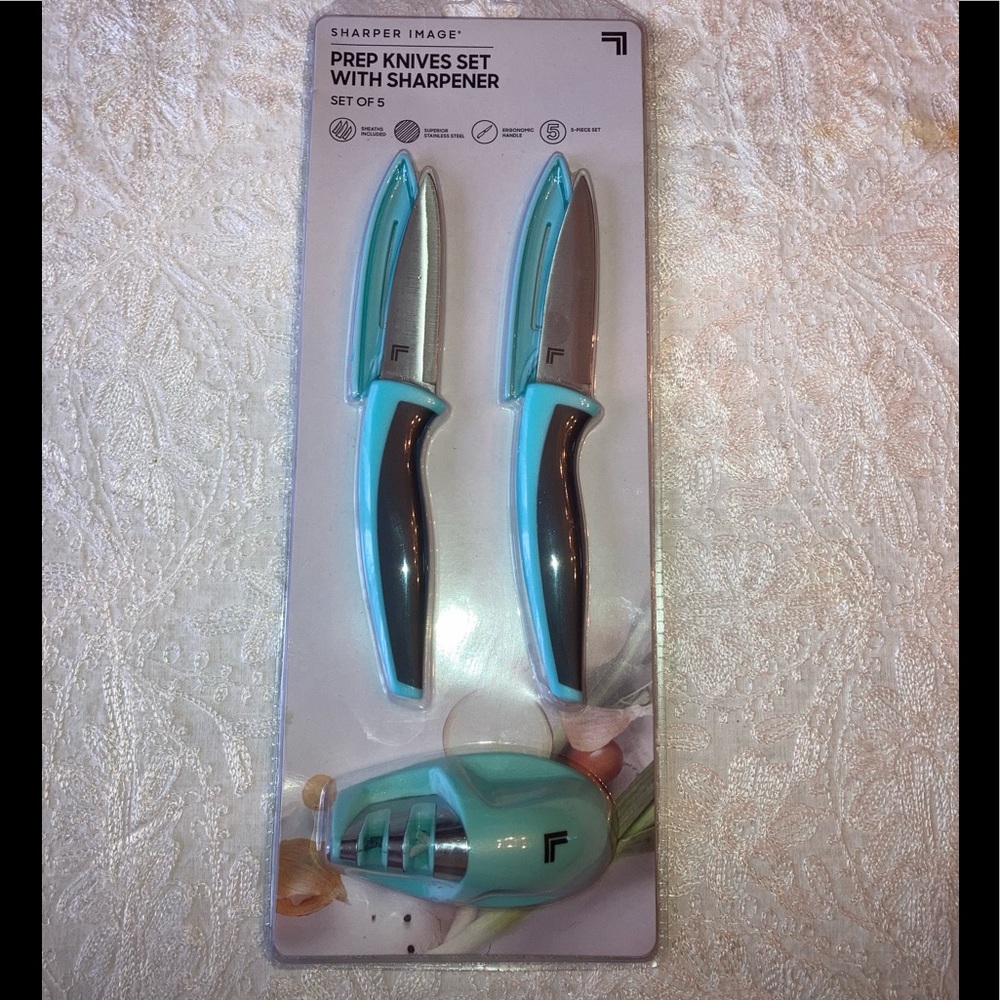 Sharper Image Prep Knife Set with Sharpener (2 Pairing Knives)